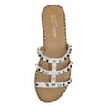 thumbnail image 2 of Forever Shoes Women Gladiator Sandals Studded Slip On Flat Flip Flops DING-32 White / Silver 8.5, 2 of 3