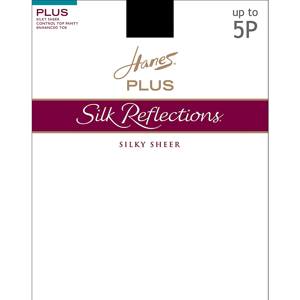 Hanes Silk Reflections Womens PlusSize Control Top Enhanced Toe