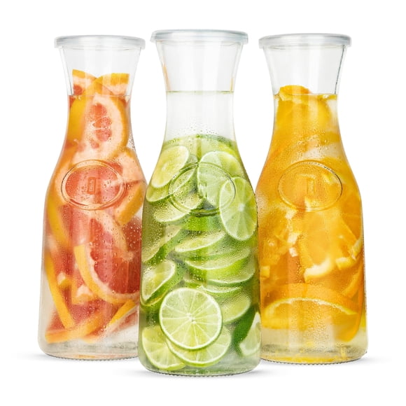 Jarra de vidrio Kook, juego grande de 3 jarras de 1500 ml con tapas
