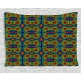 thumbnail image 1 of Psychedelic Tapestry, Colorful Bullseye Pattern Rainbow Seventies Hippie Themed Love and Peace Symbol, Wall Hanging for Bedroom Living Room Dorm Decor, 60W X 40L Inches, Multicolor, by Ambesonne, 1 of 2