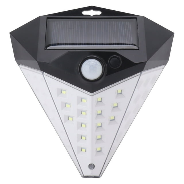 Lámpara solar LED para exteriores con 3 modos de iluminación, sensor de movimiento, IP65, impermeable, para pared de calle, para patio y acera.