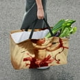 thumbnail image 7 of Cupid Large Oxford Cloth Grocery Basket - Foldable Shopping Bag for Picnics & Shopping, 7 of 7