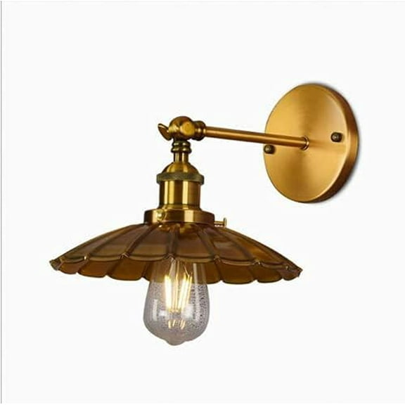 E27 Indoor Wrought Iron Wall Lights Industrial Vintage Swing Arm Wall Lamp Brass Finish Wall Mount Bedroom Reading Light Decorate Living Room Restaurant Cafe