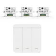 thumbnail image 1 of Interruptor de Pared de Luz Inalámbrico de 3 Piezas, Receptor de Relé de 433 Mhz con 1 X 3 Bandas Interruptor de Panel, Control Remoto LED para Lámpara LED, 1 of 5