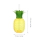 thumbnail image 2 of Juego de 4 vasos de plástico con forma de piña, con tapa y pajita. Ideal para fiestas., 2 of 7