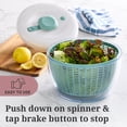thumbnail image 3 of Farberware Professional White and Sage Green Salad Spinner with Hand Pump Mechanism, 3 of 12