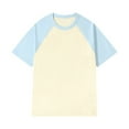 thumbnail image 1 of LUOGENLI T-shirts pour Homme pour Hommes T-Shirt Patchwork à Col Rond T-Shirt à Contraste de Couleurs Rétro à Épaules Lourdes T-Shirt Uni Ample à Manches Courtes 4xlt T-shirts pour Hommes T-shirts Graphiques Pâques Bleu Ciel TTG, 1 of 2