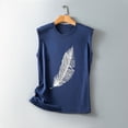 thumbnail image 4 of Camiseta sin mangas con estampado de plumas para mujer, blusa sin mangas gráfica divertida para playa de verano para niñas adultas Pompotops  lopia991187, 4 of 6