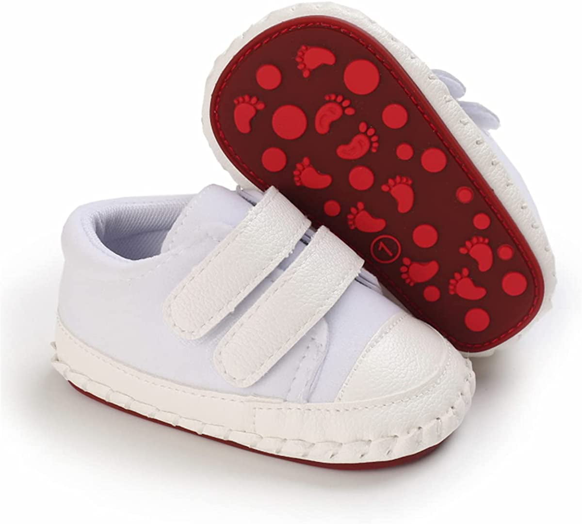 3-18 Months LAFEGEN Baby Boys Girls Walking Shoes Hard Bottom Non Slip PU Leather Outdoor Sneaker Infant Carton Slipper Toddler First Walker Crib Shoes 