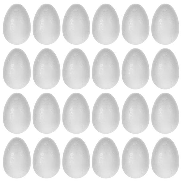 50 huevos de espuma blanca para Pascua, manualidades de bricolaje, huevos de poliestireno lisos para pintar, decorar y adornos navideños