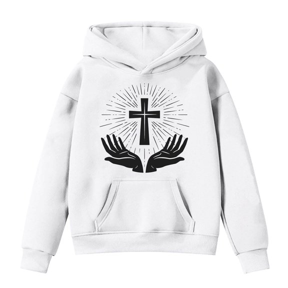 Girls Hoodies Loose Fit Graphic Printed Cozy Hooded Long Sleeve Pullover Top with Pocket Back To School Outdoor Wear Girl's Sweatshirts Black 4 Years-5 Years