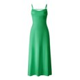 thumbnail image 4 of Las mujeres de satén Espagueti Correa Vestidos Largos, Verano Casual sin mangas Cocktail Vestido de noche, 4 of 5