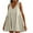 Beige, variant on WIZUTIZ Sundresses for Women Stylish Baggy High Rise Pleated Ruffled Solid Sun Dresses Sleeveless V-Neck Sun Dress for Lady Mini Dress Wrinkle-Free Party Dress Pink