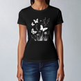 thumbnail image 4 of NAMTYQX Graphic Tees for Women Loose Fitting Hawaiian Short Sleeve Light Crewneck Cool Plus Size Print mit Print Womens T Shirts Black Size L, 4 of 5