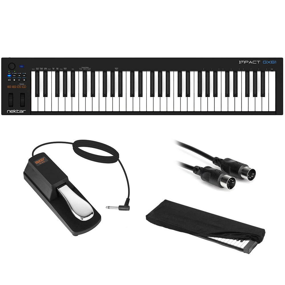 Universal Sustain Pedal with Piano Style Action Digital Pianos Nektar Impact GX61 USB MIDI Controller Keyboard with Nektar DAW Integration & M-Audio SP-2 The Ideal Accessory for MIDI Keyboards