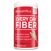 Health Plus Every Day Fiber Digestive Support | All Natural Daily Fiber To Reduce Bloating | Psyllium Husk | Supports Heart Health | 12 Ounces, 48 Servings