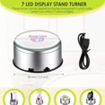 thumbnail image 2 of Jetec 4 Pcs 7 LED Light Base Rotating Display Stand Turner Colorful Rotating Crystal Display Base 360 Degree Display Spinner with USB Cable for Glass Art Crystals Jewelry Craft, 2 of 7