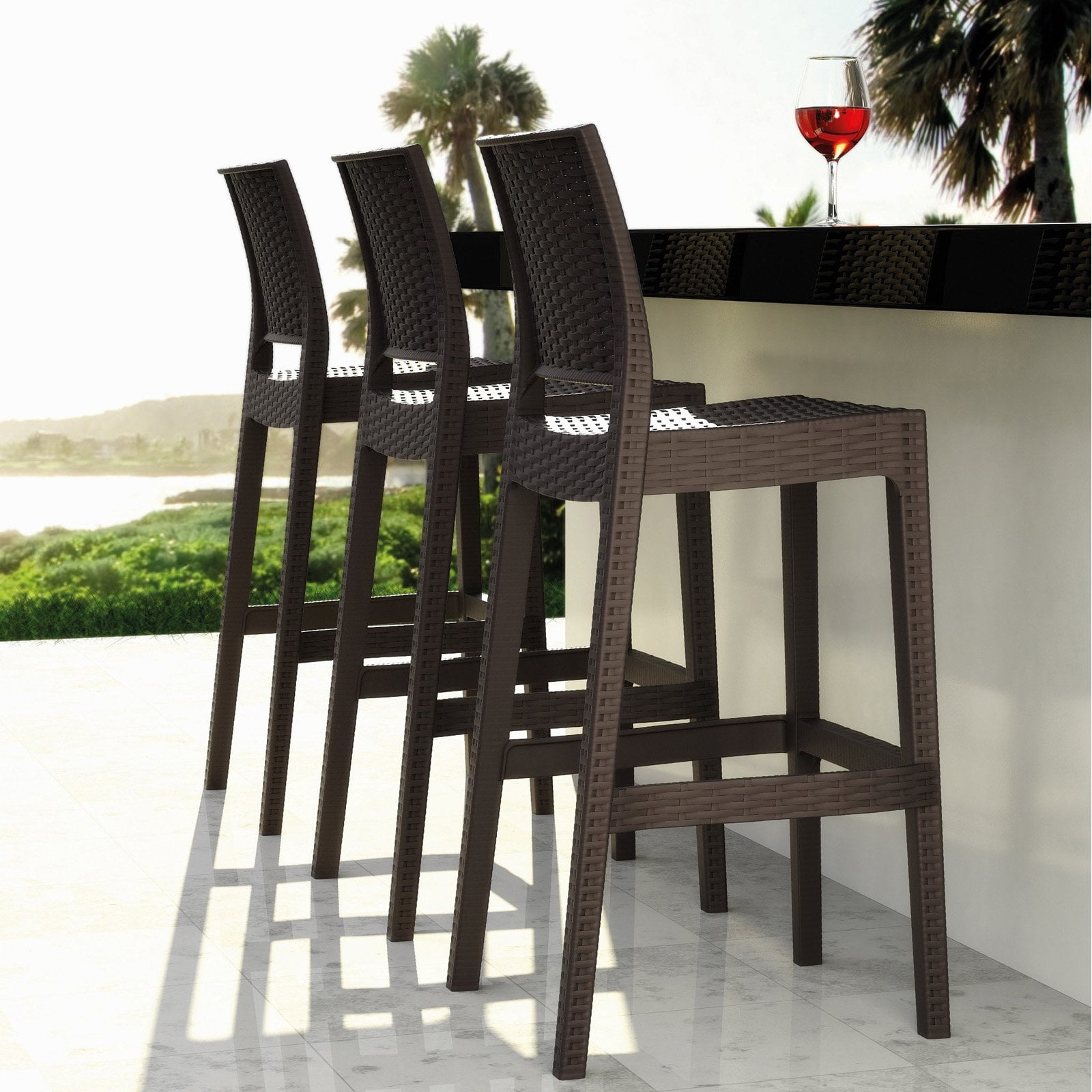 Compamia Jamaica Resin Wicker Barstool With Optional Cushion Compamia Jamaica Resin Wicker Barstool With Optional Cushion Com