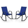 thumbnail image 6 of Gymax 4 PCS Patio Rocking Chair Outdoor Ergonomic Rockers w/ Breathable Fabric Seat Navy, 6 of 6