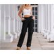 thumbnail image 4 of Pantalones Cargo for mujer, pantalones elásticos de cintura alta, pantalones de viaje de pierna ancha, pantalones casuales holgados, ropa de calle de senderismo con múltiples bolsillos, 4 of 7