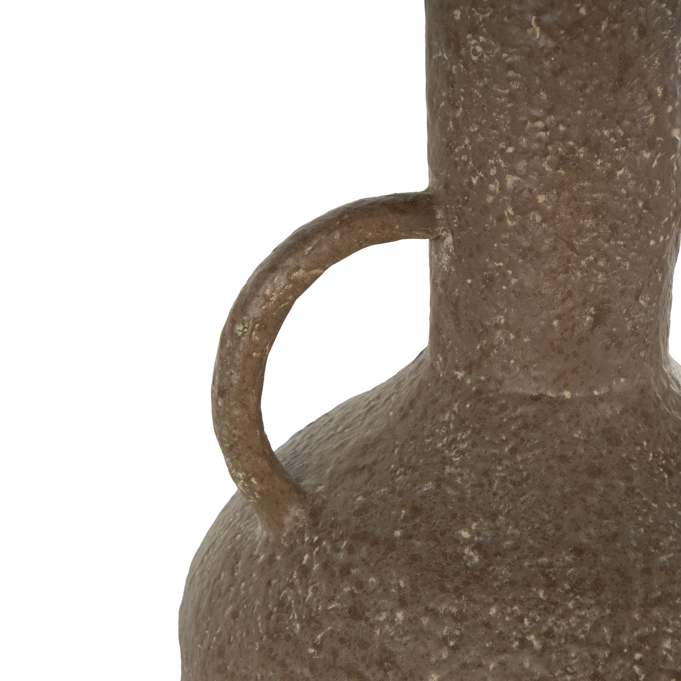 DecMode 17" Antique Inspired Brown Metal Vase with Handles