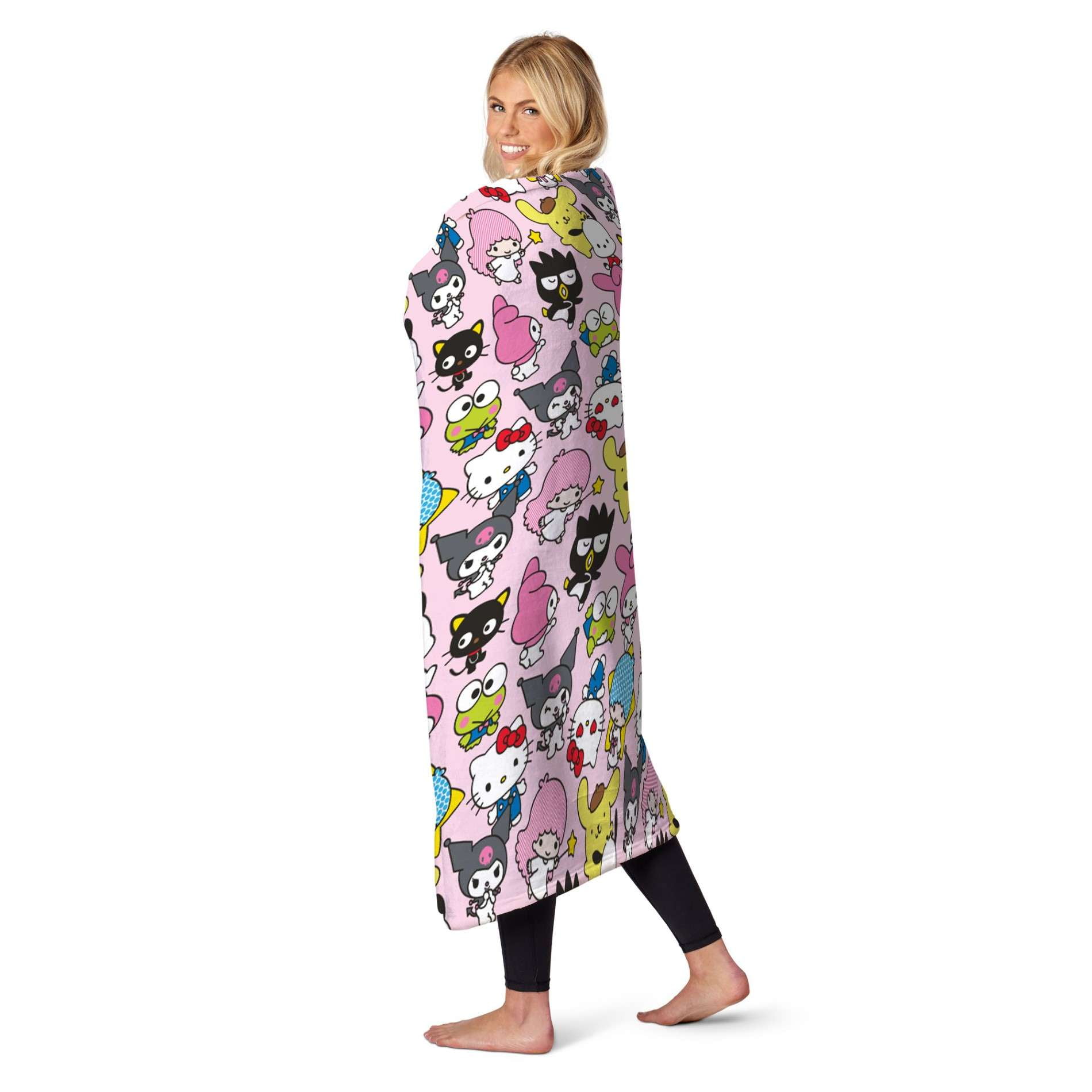 Sanrio Hello Kitty & Friends Rainbow Magic Kids Silk Touch Throw Blanket