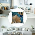 thumbnail image 5 of Decorative Throw Pillow Covers, Blue Gold Ginkgo Leaves Soft Pillow Cases, Square Cushion Cases Pillowcases for Sofa Bed Couch Car Home Decor, 5 of 7