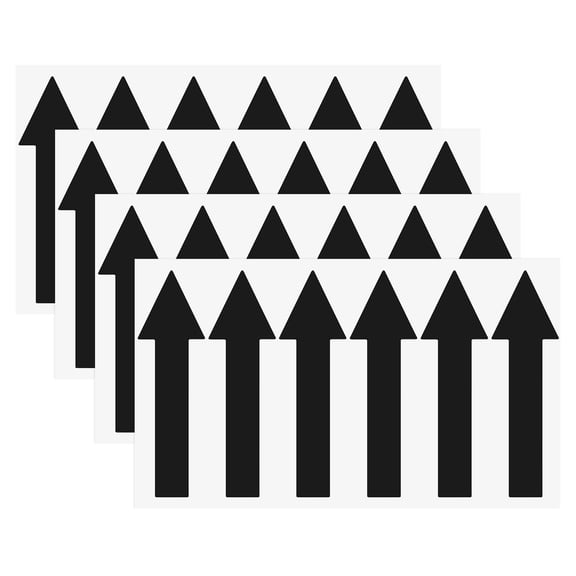 Uxcell 4-Pack 4 x 1 in Waterproof Adhesive Arrow Stickers for Wall Marking/Road Sign [Black]