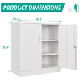 thumbnail image 2 of KeLiang Steel Storage Cabinet Office Cabinet with Shelves and 2 Doors,White Metal Storage Cabinet, Locking Small Metal Cabinet,Steel Counter Cabinet with Lock for Garage Home Office Pantry, 2 of 6