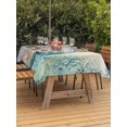 thumbnail image 3 of Outdoor Tablecloth with Umbrella Hole for Patio/Picnic/Party/Camping, Teal Sea Turtle Waterproof Table Cloth Rectangle Table Cover Washable, Summer Coastal Coral Ocean Linen Texture (54"x 80"), 3 of 8