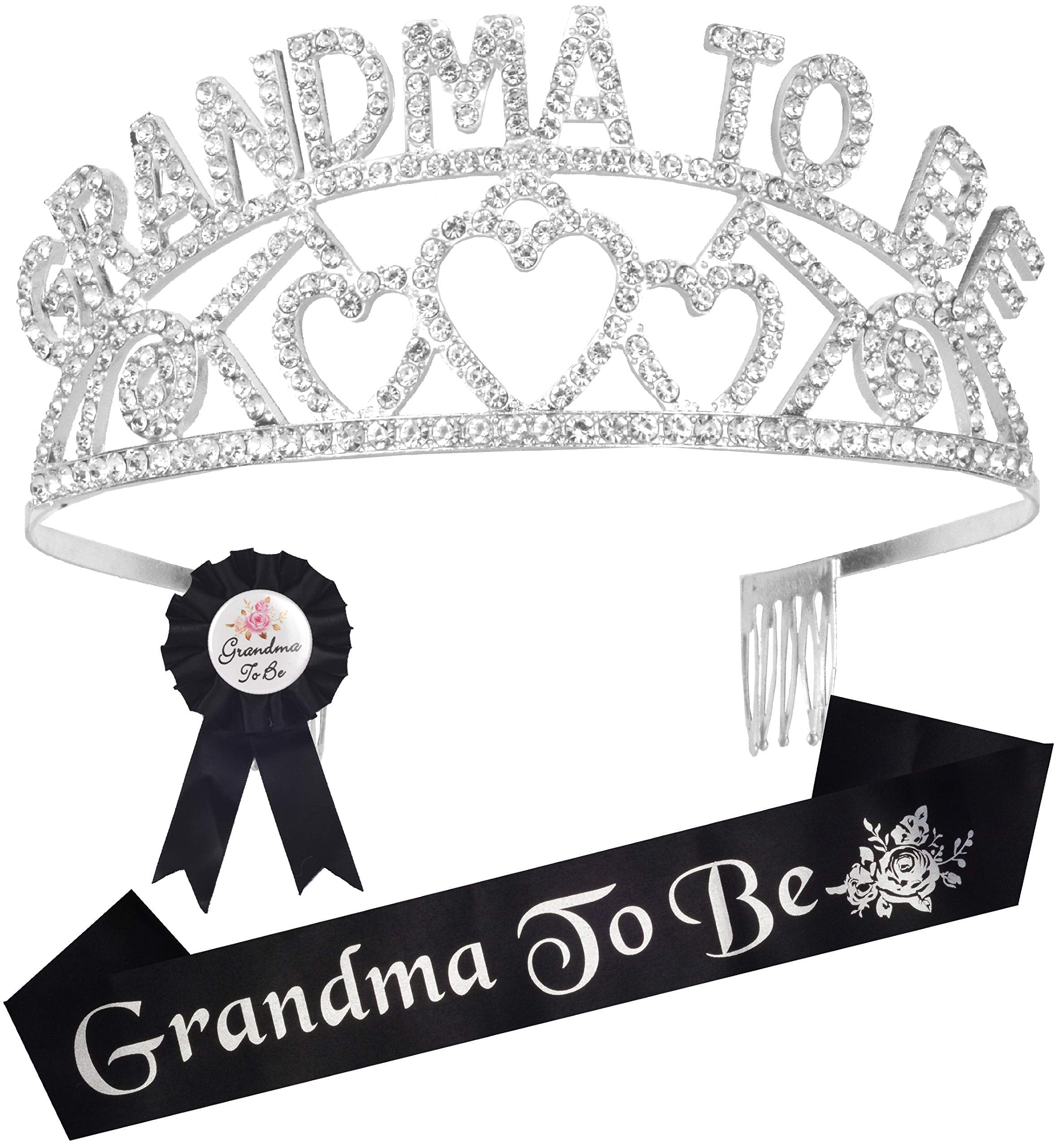 MEANT2TOBE Blue Grandma To Be Tiara Set - Premium Metal MEANT2TOBE Blue Grandma To Be Tiara Set - Premium Metal