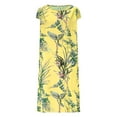 thumbnail image 4 of ITSAME Women's Plus Size Dress, Short Sleeve Floral Prints Loose Comfy Summer Casual Midi Dresses Yellow S, 4 of 6
