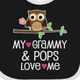 thumbnail image 4 of Inktastic Grammy and Pops Love Me Owl Girls Baby Bib, 4 of 4