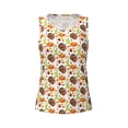 thumbnail image 4 of Xecao Thanksgiving Turkey print women's scoop neck, loose-fit workout tank tops for the gym., 4 of 9
