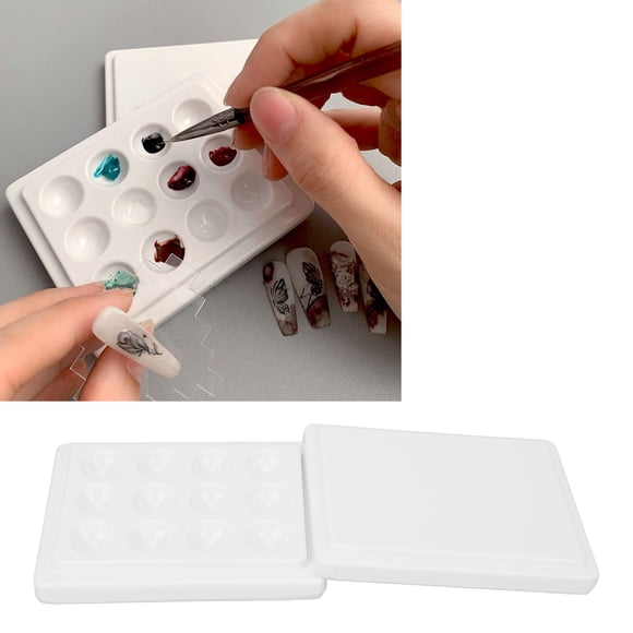 Palette, 12 Porcelain Paint Palettes Dustproof White Watercolor Artist Palette Art for DIY Crafts Kids Adults Student Nail Painting Painting Palette