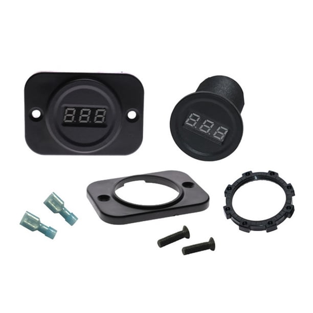 Voltímetro Digital Pantalla LED de voltímetro digital DC 12V 24V para automóvil, motocicleta, camión (verde) Likrtyny Para estrenar