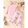thumbnail image 4 of HWJAD Baby Girl Clothes Infant Newborn Outfits Princess Romper Floral Pants Cute Headband Sets for Girls (0-3-6-12-18 Months), 4 of 11