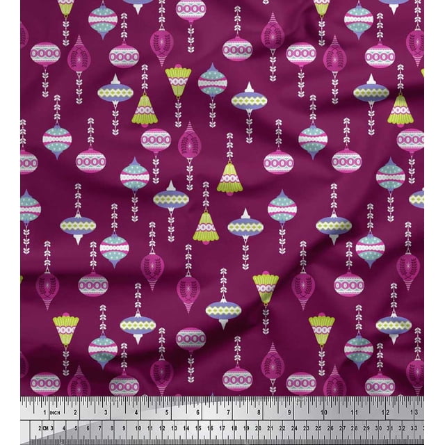 Soimoi Rayon Fabric Ornament Home Decor Decor Fabric Printed Yard 56 Inch Wide