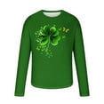 thumbnail image 4 of ZRGHAOYLQ Big and Tall Long Sleeve Shirts St Patrick's Day Shamrock Clover Shirts Plus Size Crewneck Pullover Tops Comfy T Shirts for Ireland Gifts, 4 of 5