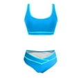 thumbnail image 4 of Atogsazn Women's High Waisted Bikini Sets Sporty Two Piece Swimsuits Color Block Cheeky High Cut Bathing Suits 01-Sky Blue XL, 4 of 7