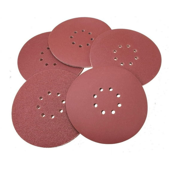 50PCS 9" 8-Hole Sanding Disc Drywall Sander Paper Hook Loop P60 80 120 150 240