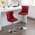 thumbnail image 2 of HUMEHA Set of 4 Swivel Barstool Burgundy Silver Leg Adjustable 25-33", 2 of 13
