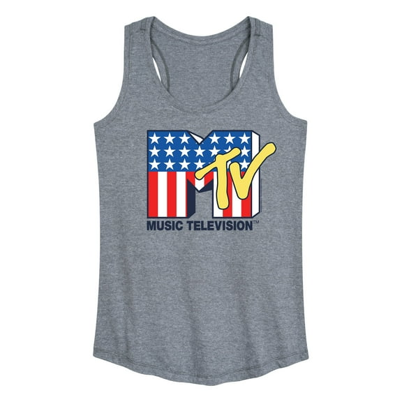 MTV - American Flag MTV Logo - Women's Racerback Tank Top