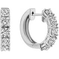 thumbnail image 2 of JewelMore 1 Carat to 5 Carat 14K Gold Round White Diamond Ladies Huggies Hoop Earrings (I1-I2 Clarity)-Certified, 2 of 4