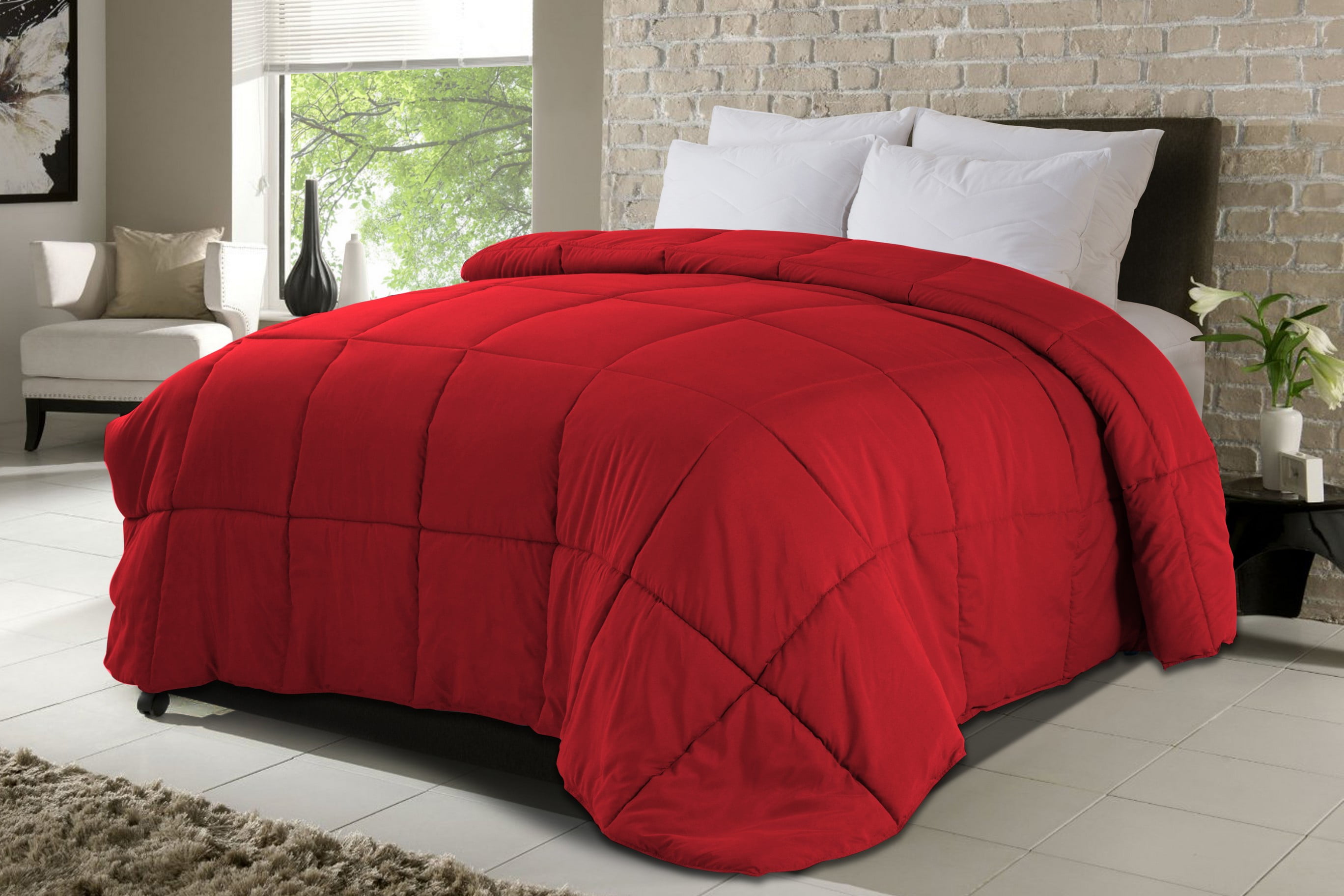 Never Down MicroSoft Comforter Red Full/Queen