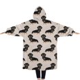 thumbnail image 2 of Oversized Wearable Blanket Hoodie,Cute Dachshund Sherpa Blanket Hoodie with Super Pockets,Super Warm Fuzzy Pullover for Women & Men, 2 of 6