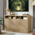 thumbnail image 5 of Fluted Buffet Sideboard Cabinet, 55" Accent Sideboard Buffet Cabinet with Storage, Credenza Sideboard Storage Cabinet W/4 Doors & Shelves for Kitchen, 5 of 8