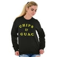 thumbnail image 3 of Chips and Guac Food Lover Workout Gym Unisex Plus Fleece Graphic Sweatshirt Brisco Brands 4X, 3 of 5