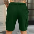 thumbnail image 6 of Men's Cargo Shorts Dress Classic Fit Solid Color Breath Lightweigh Waist Large Pockets Casual Sportswear Pants Green, 6 of 8