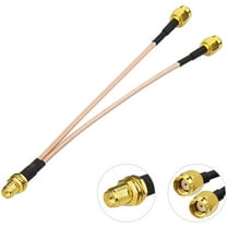 Eightwood RP-SMA Female Bulkhead Mount to Dual RP-SMA Male WiFi Antenna Adapter Splitter RG316 Cable 15cm for WiFi Router Hotspot Wireless Mini PCI Express PCIE Network Card
